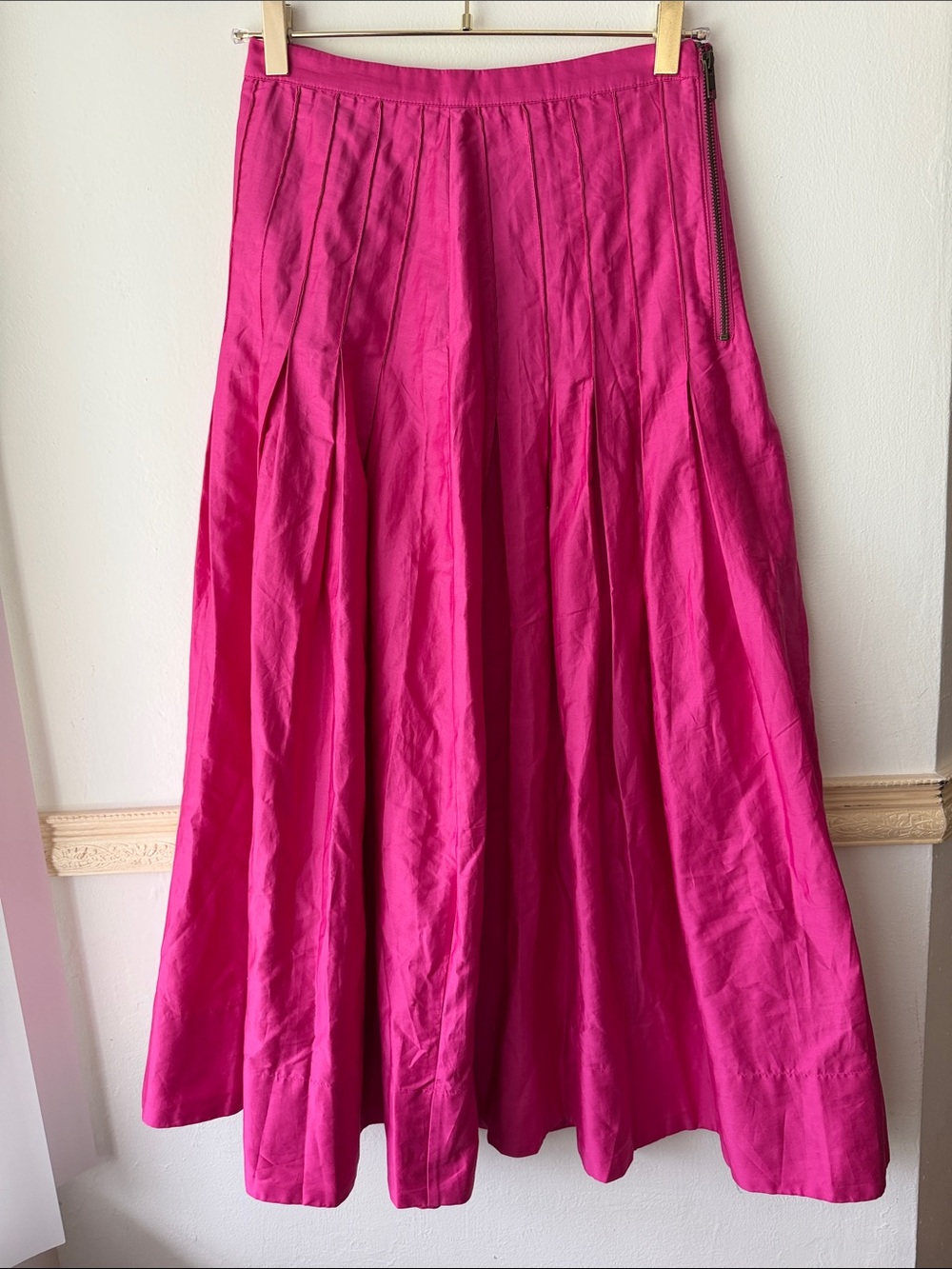 The Great Fuschia Pink Maxi Skirt Pleated A Line Cotton Nordstrom
